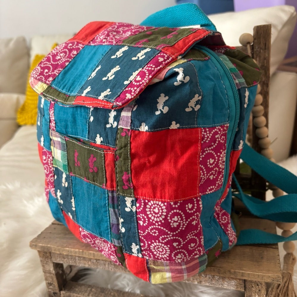 DISNEY PARKS AUTHENTIC ORIGINAL MICKEY MOUSE QUILTED BACKPACK - Picture 4 of 15